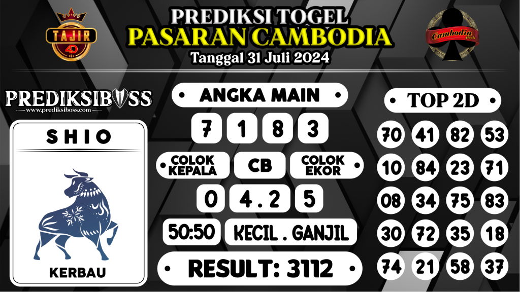 https://prediksibossquarto.com/prediksi-boss-togel-cambodia-rabu-31-juli-2024/