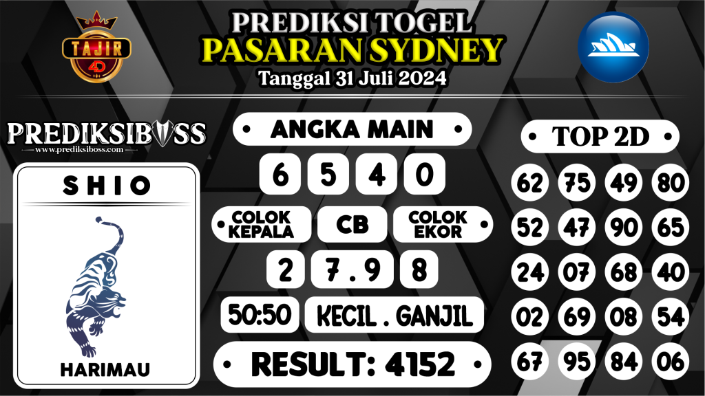 https://prediksibossquarto.com/prediksi-boss-togel-sidney-rabu-31-juli-2024/