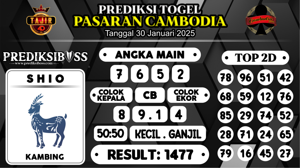 https://prediksibossquarto.com/prediksi-boss-togel-cambodia-kamis-30-januari-2025/