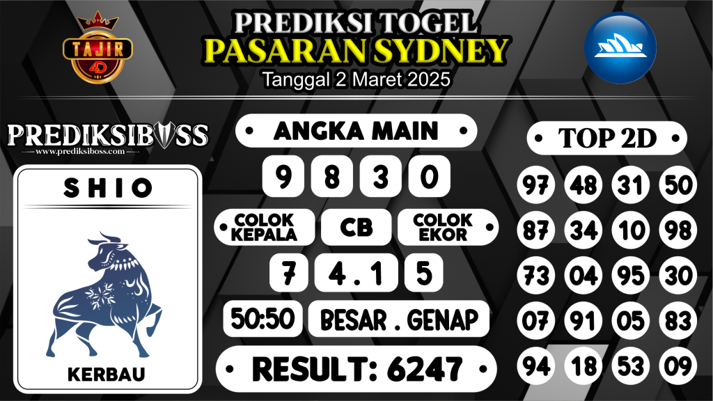 https://prediksibossquarto.com/prediksi-boss-togel-sidney-minggu-2-maret-2025/